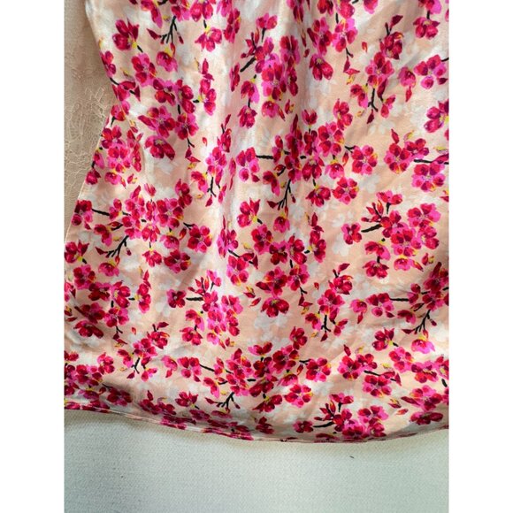 Victoria's Secret Women's Satin Slip Nightie Criss Cross Back Sz M Multi Blossom - Picture 8 of 14